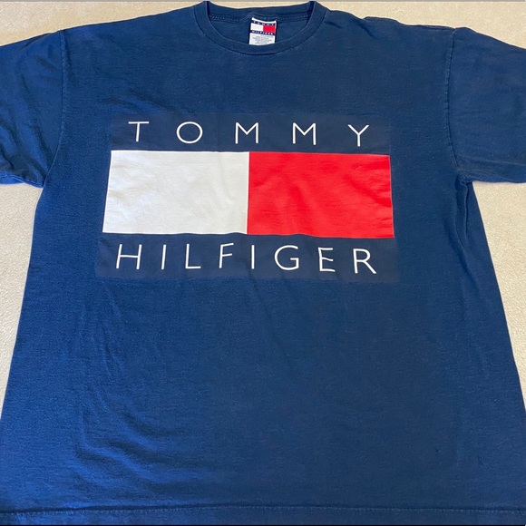 Tommy Hilfiger Other - Tommy Hilfiger Shirt Adult Blue Spell Out Flag Men